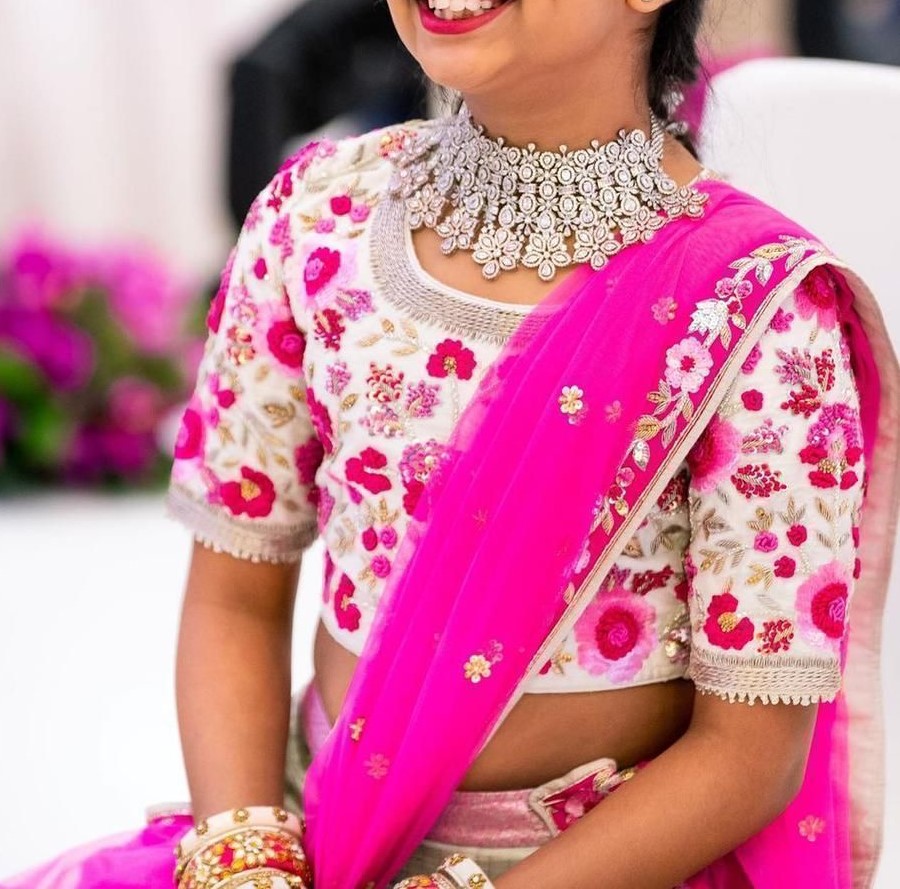 Pink White Golden Detail Lehanga Choli Set for Girls upto 6 Years #4851879 Pink White Golden Detail Lehanga Choli Set for Girls upto 6 Years #4851879