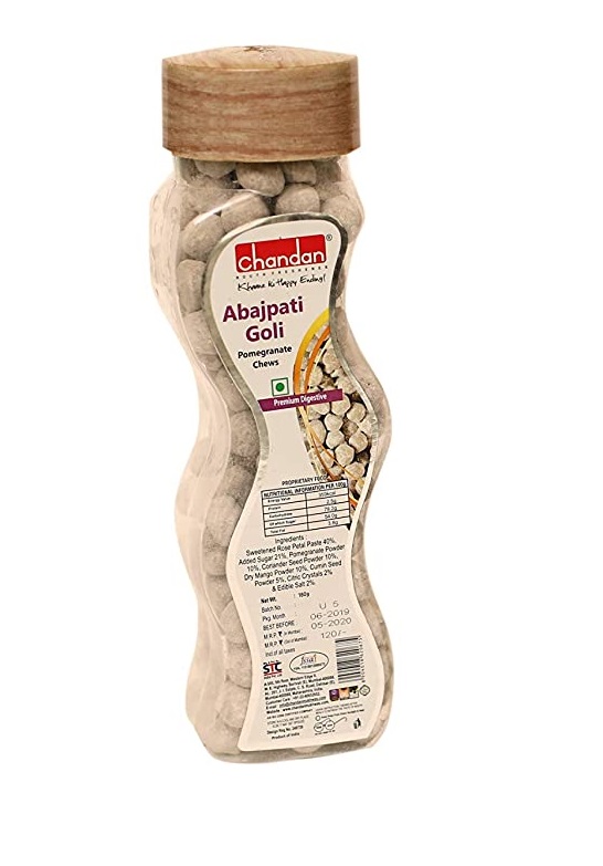 Chandan Abajpati Goli - Mouth Freshener (Pomegranate Chews) 6.35oz,180g
