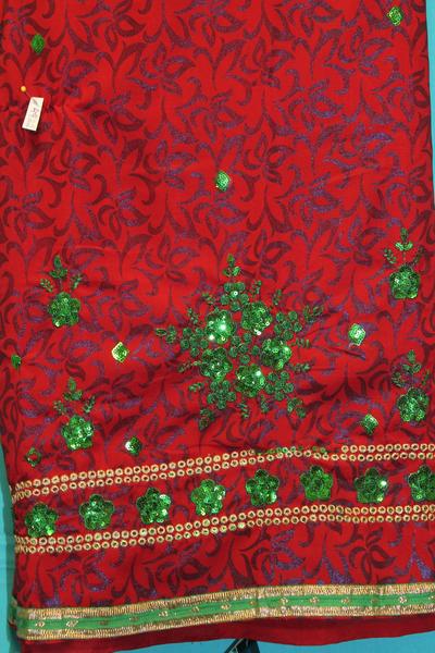 Beautiful Saree, Partywear Red Cocktail Printed Embroidered Sari Beautiful Saree, Partywear Red Cocktail Printed Embroidered Sari