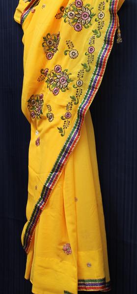 Saree 4924 Yellow Georgette Cocktail Party Wear Sari Shieno Sarees Saree 4924 Yellow Georgette Cocktail Party Wear Sari Shieno Sarees