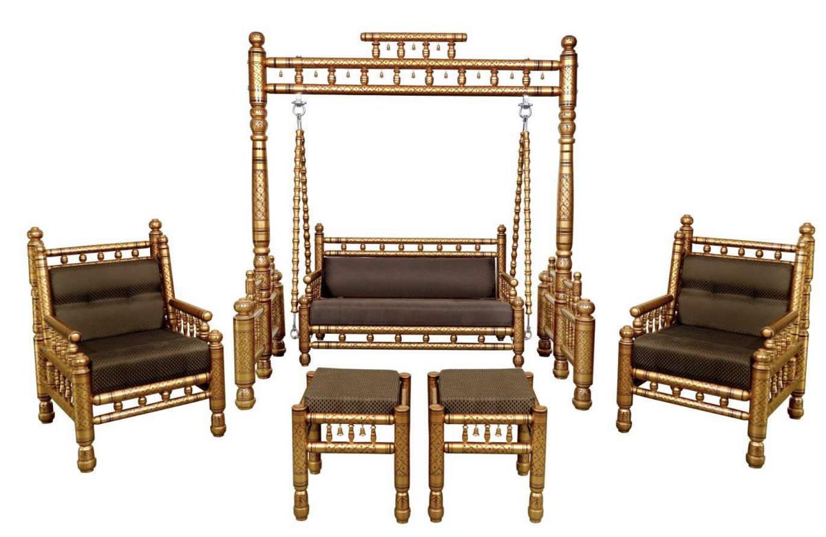 Swing Sofa Set 5 Pieces Copper 57464