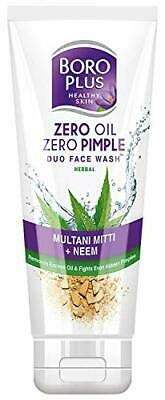 Boroplus Zero Oil Zero Pimple Face Wash, 80 ml with 20 ml Free