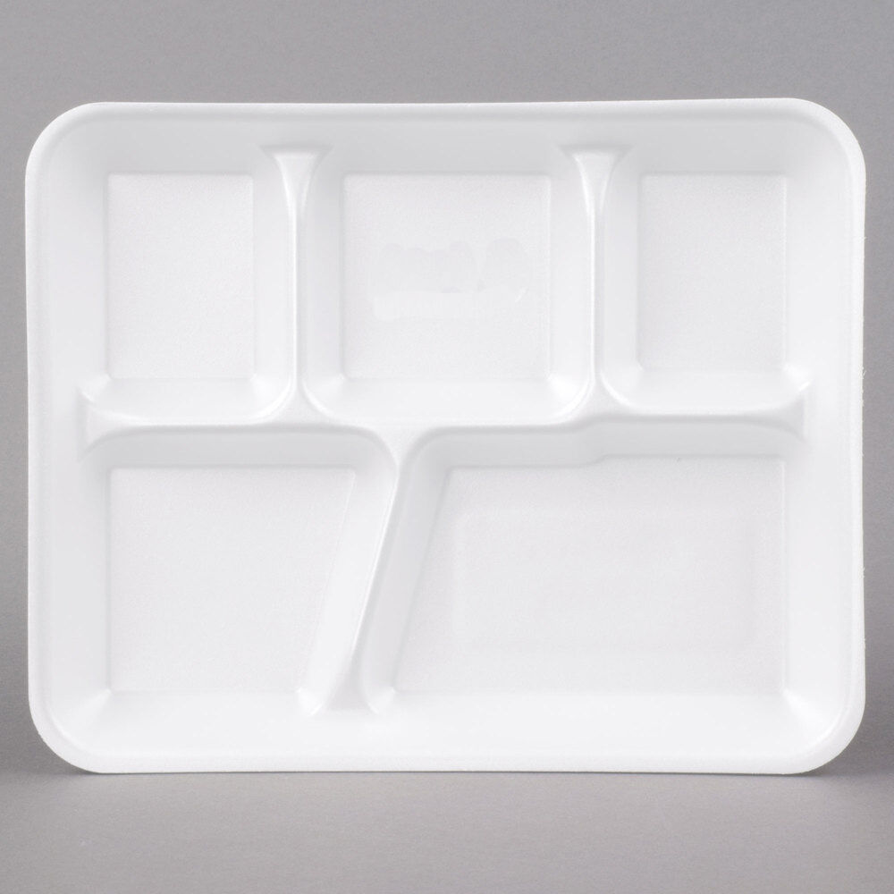 Compartment Thali w/ 5 Sections, 50 Pcs Disposable Plastic Plates Compartment Thali w/ 5 Sections, 50 Pcs Disposable Plastic Plates