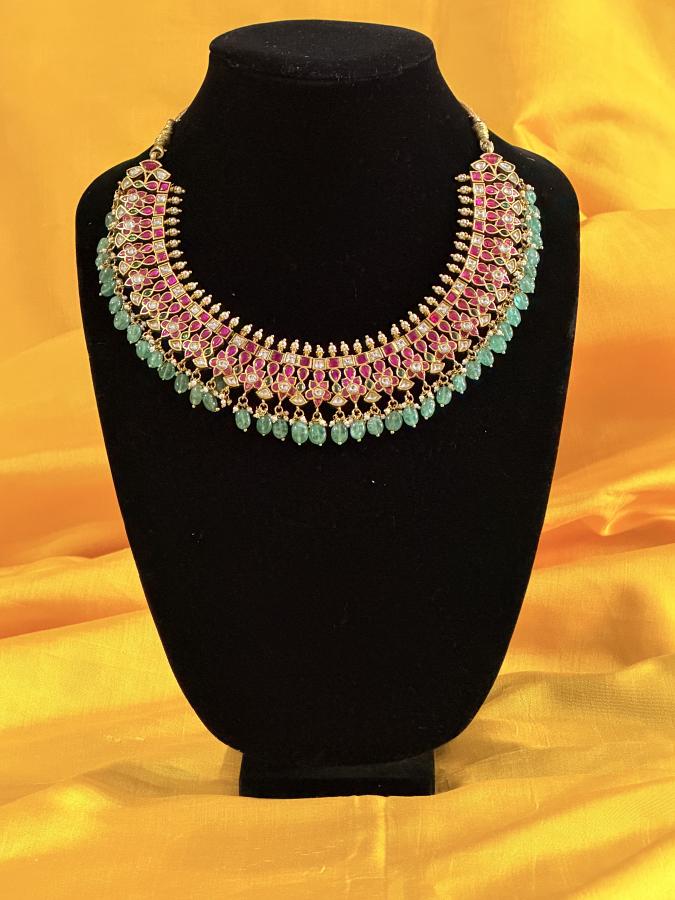 Royal Guttapusalu Inspired Jadau Kundan Necklace Set
