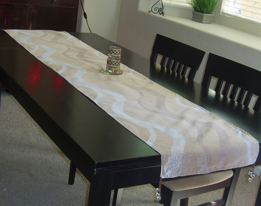 Table Runner 502 Beige Synthetic Silk Table Runner Shieno Table Runner 502 Beige Synthetic Silk Table Runner Shieno