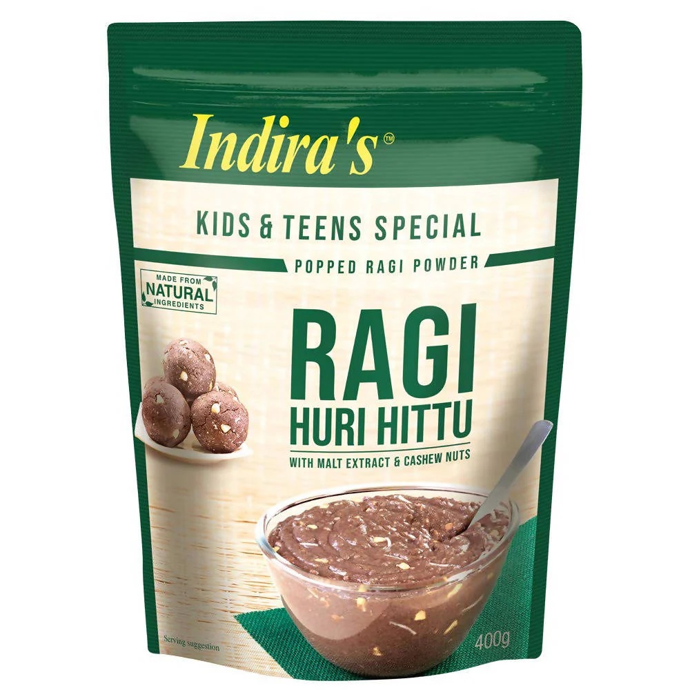 Indira's Ragi Huri Hittu With Malt Extract And Cashews 400 gms (1 Pack) Indira's Ragi Huri Hittu With Malt Extract And Cashews 400 gms (1 Pack)