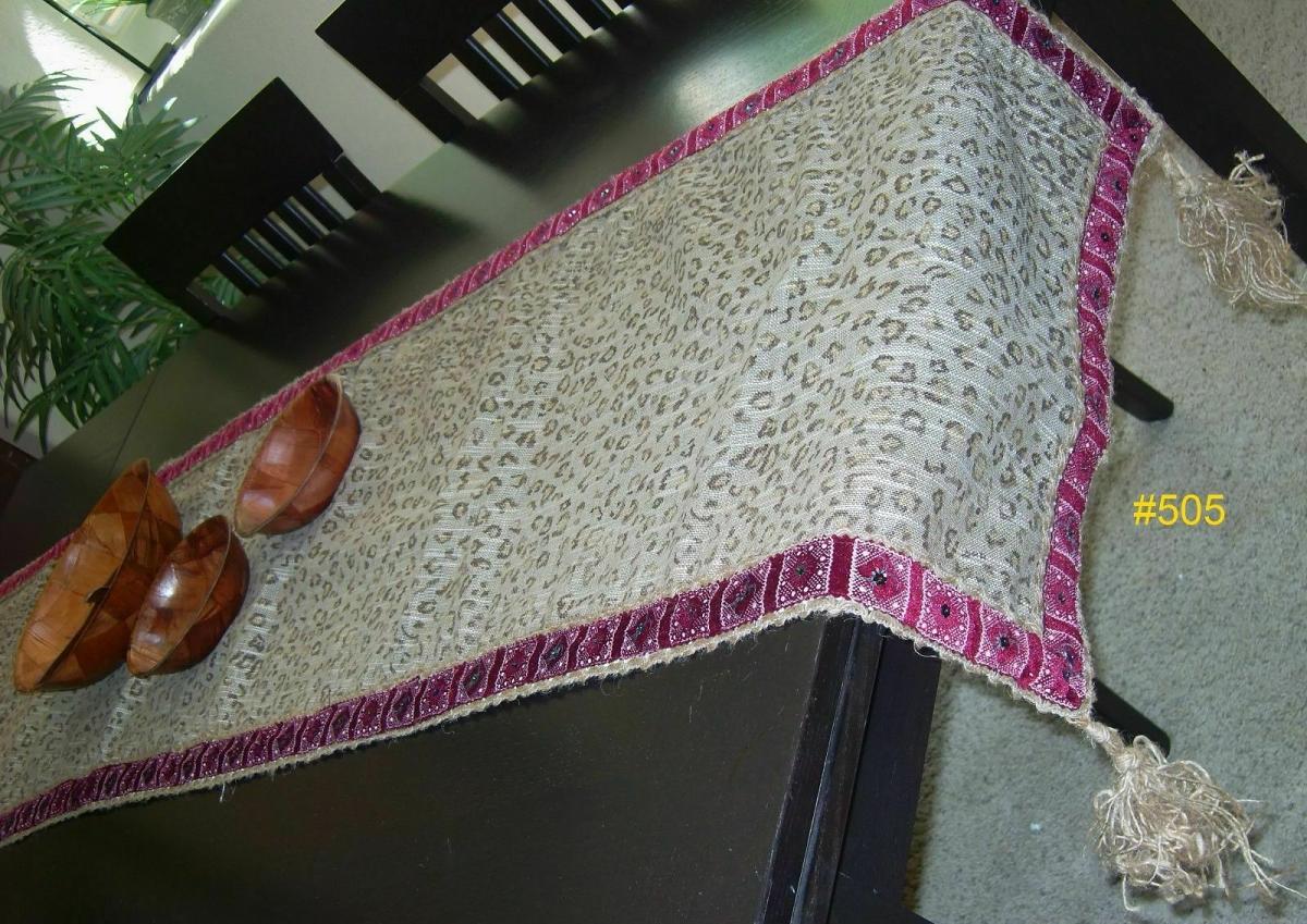 Dining Table Runner - Printed Tassels Home Linen Table Runner Dining Table Runner - Printed Tassels Home Linen Table Runner