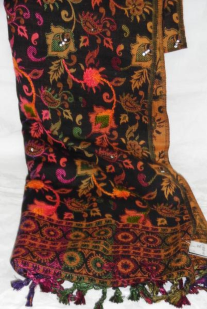 Contemporary Pashmina Angora Kashmiri Wrap Shawl #5169