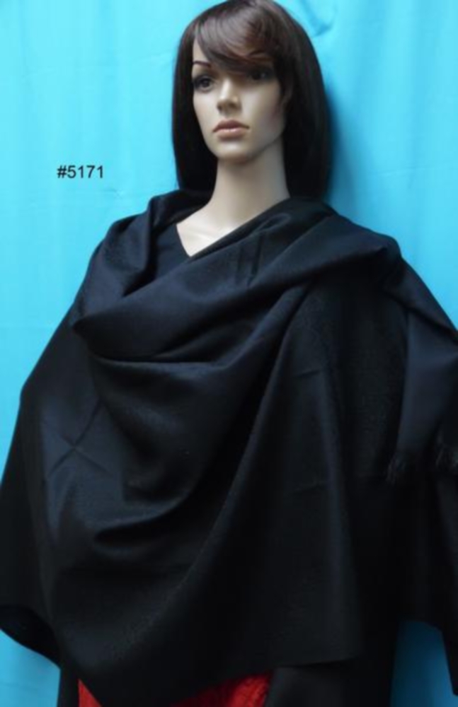 Black Pashmina Angora Kashmiri Winter Wear Shawl 5171