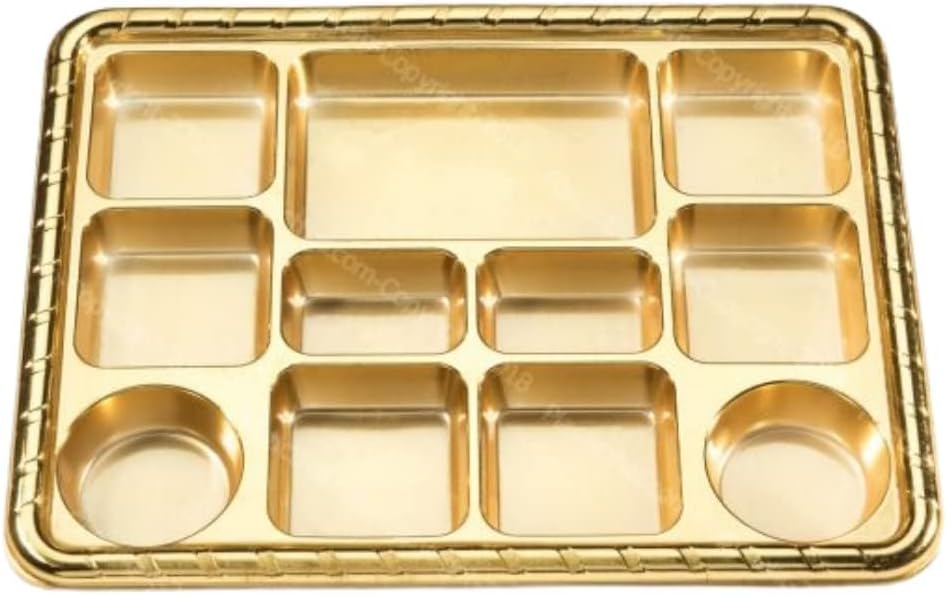 11 Compartment Disposable Gold Plates Thali 