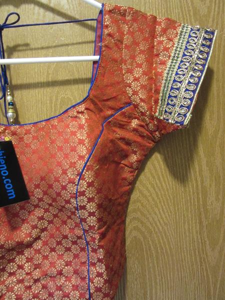 Choli 5300 Red Golden Brocade Blouse Medium Size Shieno Sarees Choli 5300 Red Golden Brocade Blouse Medium Size Shieno Sarees