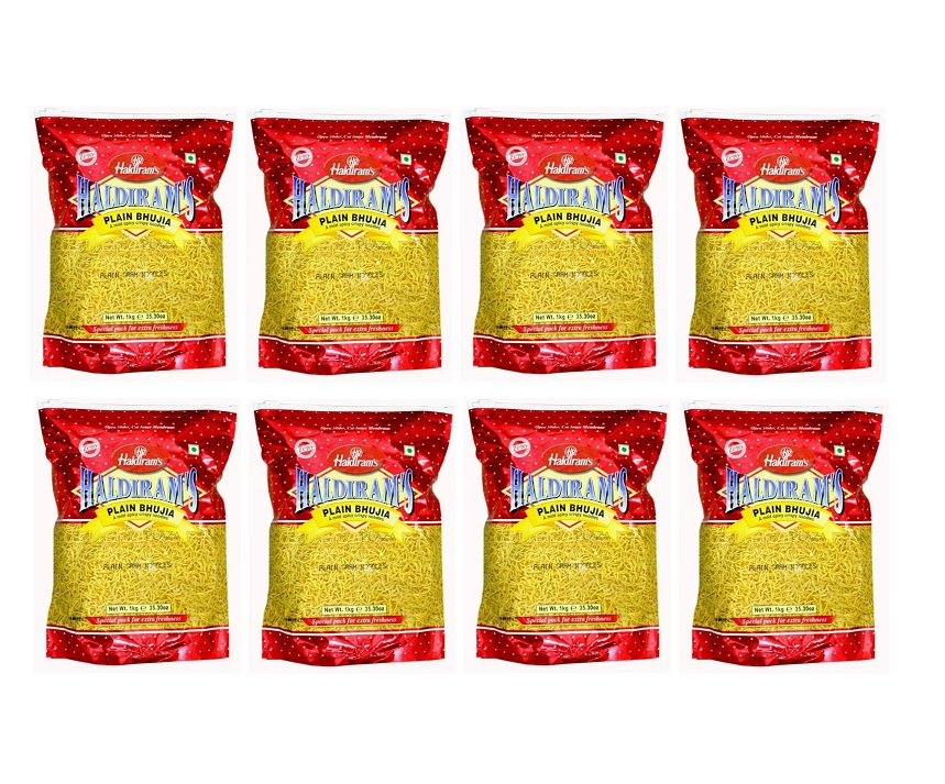 Wholesale Haldiram Plain Bhujia 1 Kg  X 8 Pcs