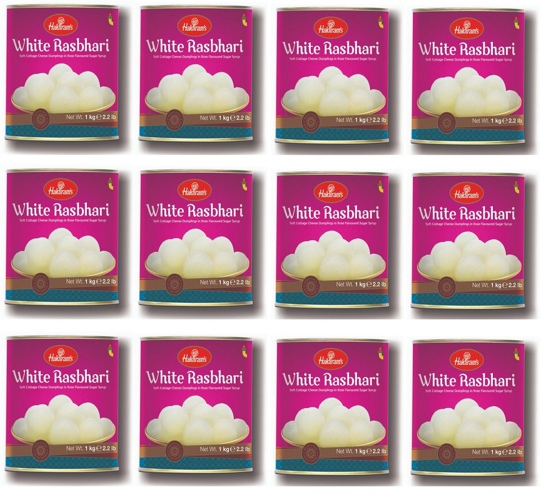 Wholesale Haldiram White Rasbhari 1 Kg  X 12 Pcs