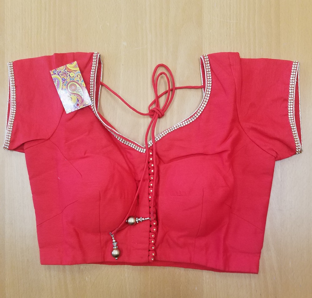 Red Solid Choli Blouse for Saree - Small Medium Large Size Red Solid Choli Blouse for Saree - Small Medium Large Size
