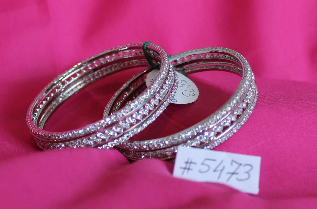 Bangle Kadra Bangle Indian Filigree Polki Work Bracelet 2 PCs / 2.4 size