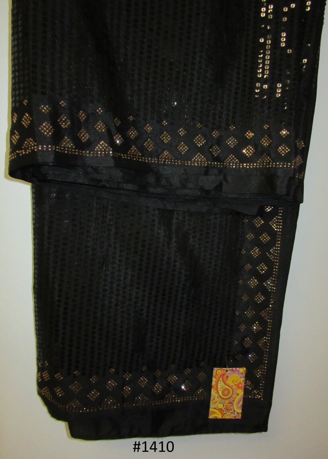 Bold & Beautiful Black Chiffon Georgette Gold CZ Saree Bold & Beautiful Black Chiffon Georgette Gold CZ Saree