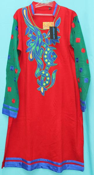 Red Embroidered Kurti Tunic Blouse Winter Wear (XL42) Red Embroidered Kurti Tunic Blouse Winter Wear (XL42)