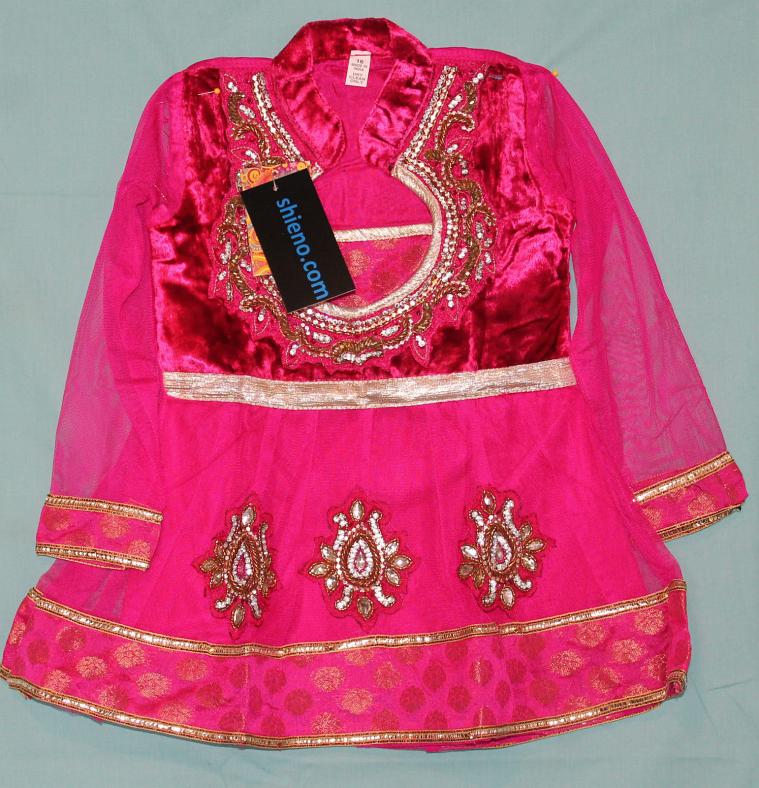 Baby Girl’s Pink Net Velvet Anarkali Churidar Suit (1 Year) Baby Girl’s Pink Net Velvet Anarkali Churidar Suit (1 Year)