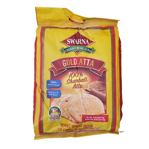 Swarna Chakki Gold Sharbati Whole Wheat Aata Flour 20LB 56502
