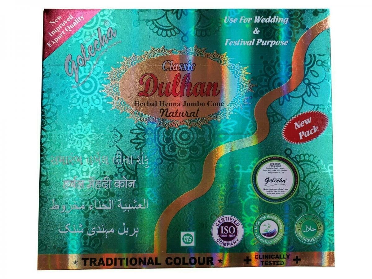 3 x Natural Jumbo Herbal Henna Cones Temporary Tattoo Mehandi Ink Golecha 3 x Natural Jumbo Herbal Henna Cones Temporary Tattoo Mehandi Ink Golecha