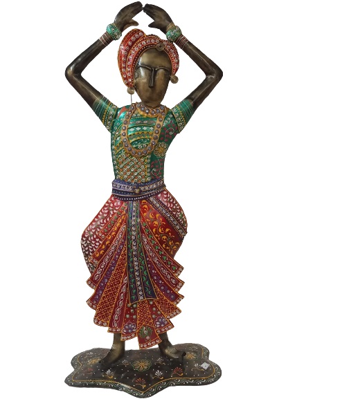 Handcrafted Rot Metal Classical Indian Dancer Showpiece for Elegant Home De Handcrafted Rot Metal Classical Indian Dancer Showpiece for Elegant Home De