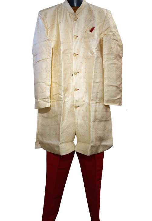 Traditional Indian Sherwani for Men - Elegant Cream (S to 3XL) Traditional Indian Sherwani for Men - Elegant Cream (S to 3XL)