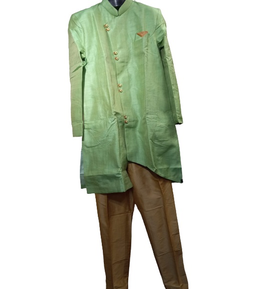 Traditional Design Indian Sherwani for Men - Light Green (S to 3XL) Traditional Design Indian Sherwani for Men - Light Green (S to 3XL)