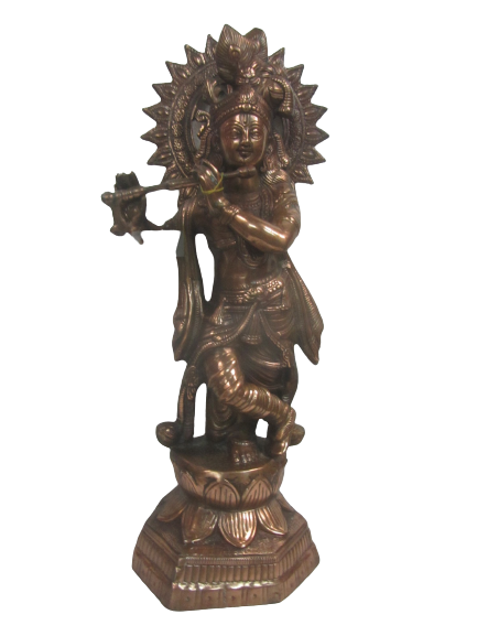Artistic Black Metal Large Statue Lord Krishna in his signature Pose 26.75" Artistic Black Metal Large Statue Lord Krishna in his signature Pose 26.75"