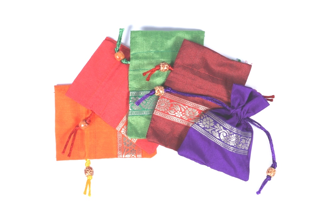 Ethnic Silk Zari Potli Gift Bag 5x4 - Set of 5