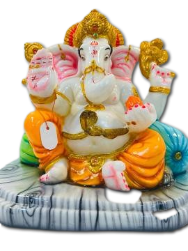 Beautiful n Colorful Fiber Ganesh Statue - 12" # 11
