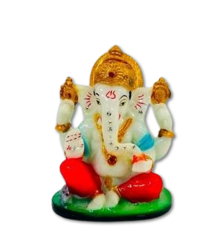 Beautiful n Colorful Fiber Very Small Ganesh Statue - 4" # 16 Beautiful n Colorful Fiber Very Small Ganesh Statue - 4" # 16
