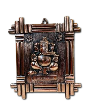 Black Metal Antique Wall Hanging Decor of Ganeshji in Frame - 15" # 3 Black Metal Antique Wall Hanging Decor of Ganeshji in Frame - 15" # 3