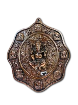 Black Metal Antique Wall Hanging Decor of Asht Ganeshji - 10.25" Height Black Metal Antique Wall Hanging Decor of Asht Ganeshji - 10.25" Height