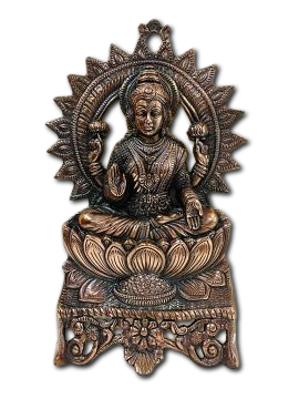 Black Metal Antique Wall Hanging Decor of Goddess Laxmi Mata - 17" Black Metal Antique Wall Hanging Decor of Goddess Laxmi Mata - 17"