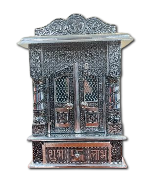 Traditional Aluminium Oxidised Plated Temple W/ Door - 18.5" Traditional Aluminium Oxidised Plated Temple W/ Door - 18.5"
