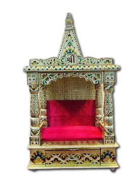 Traditional Aluminium Golden Meenakari Plated Temple (Open) - 14.75" Wide Traditional Aluminium Golden Meenakari Plated Temple (Open) - 14.75" Wide