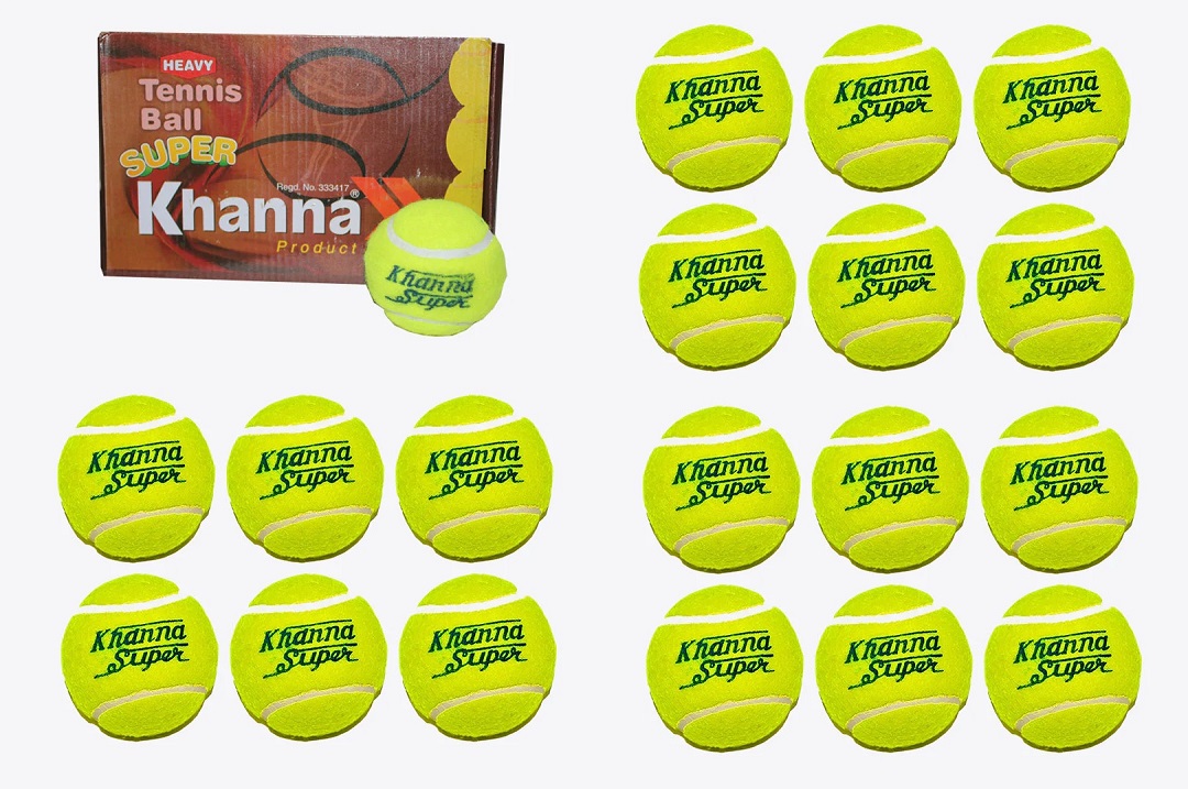 Khanna Heavy Hard Tennis Balls for Cricket - 18 Cricket Balls Khanna Heavy Hard Tennis Balls for Cricket - 18 Cricket Balls