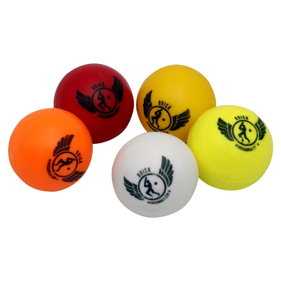 Snick HARD Plastic Cricket Ball with SEAM Multi colors - pack of 6 Snick HARD Plastic Cricket Ball with SEAM Multi colors - pack of 6