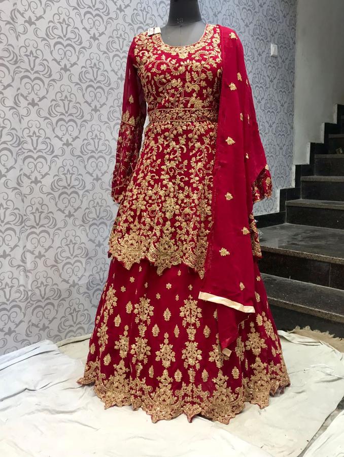 Exquisite Lehenga Choli Set, Red Georgette Bridal Lehenga Set (Medium) Exquisite Lehenga Choli Set, Red Georgette Bridal Lehenga Set (Medium)
