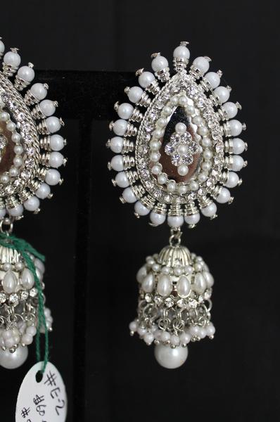 Stylish & Traditional Silver Jhumki Indian Jewelry Earrings Stylish & Traditional Silver Jhumki Indian Jewelry Earrings