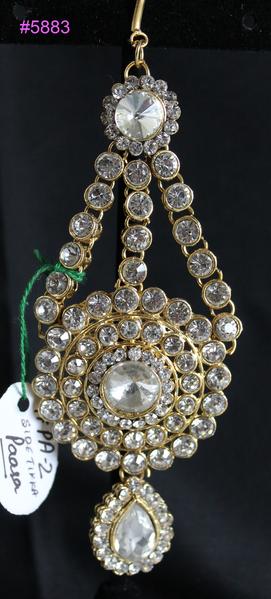 Stone Work Side Tikka Passa Jhoomar, Customary Forehead Jewelry #5883