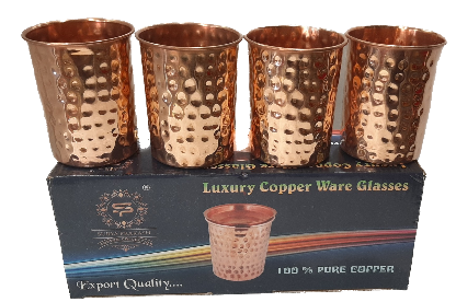 Copper Glasses ( 4 Pcs) (100% Pure Premium Copper)