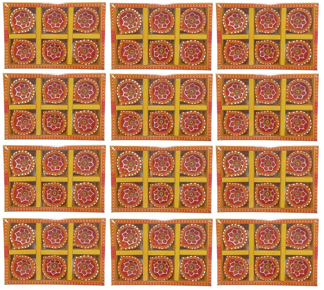 72 Pcs Bulk Fancy Diwali Clay Diya (C136) - Set of 6 X 12 72 Pcs Bulk Fancy Diwali Clay Diya (C136) - Set of 6 X 12