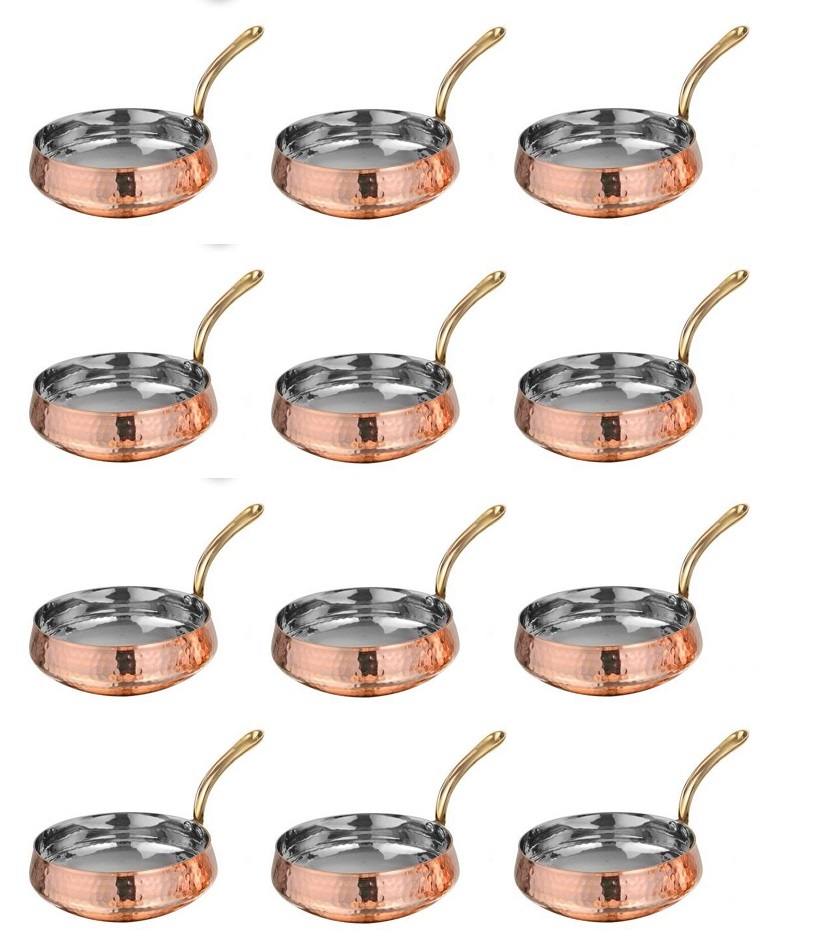 12 Pcs Copper Serving Belly Pan 15Oz-20 Oz for Restaurant & Home