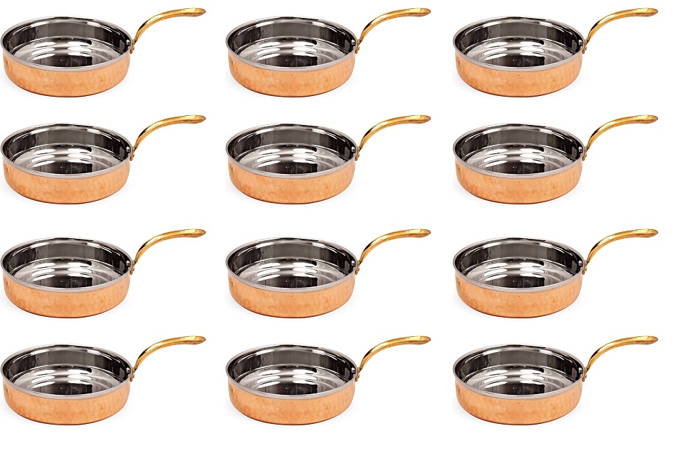 12 pcs Copper Steel Serving Fry Pan 12 - 16 Oz for Restaurant & Home 12 pcs Copper Steel Serving Fry Pan 12 - 16 Oz for Restaurant & Home