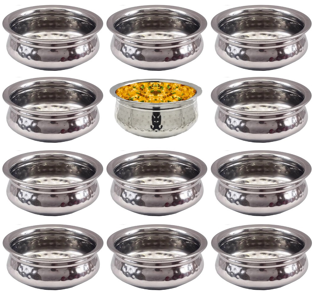 12 Pcs SS serving handi 14, 20, 30 Oz restaurant / home serving dish 12 Pcs SS serving handi 14, 20, 30 Oz restaurant / home serving dish