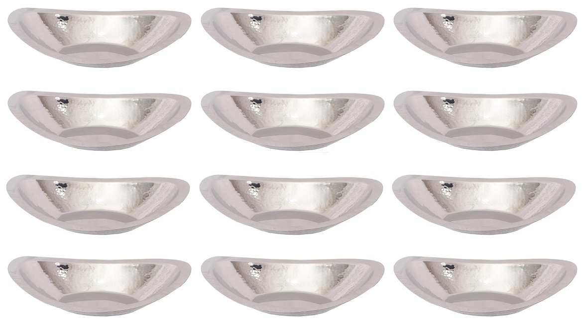 12 Pcs SS Oval Bread / Roti / Naan Basket Serving Dish for Restaurants/Home 12 Pcs SS Oval Bread / Roti / Naan Basket Serving Dish for Restaurants/Home