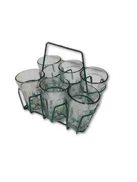 Urban platter cutting chai glasses with stand 