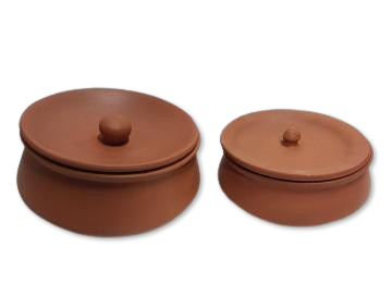Earthen Natural Clay Cooking Handi 4 Sizes - 6" - 8.75" (1 Pc) Earthen Natural Clay Cooking Handi 4 Sizes - 6" - 8.75" (1 Pc)