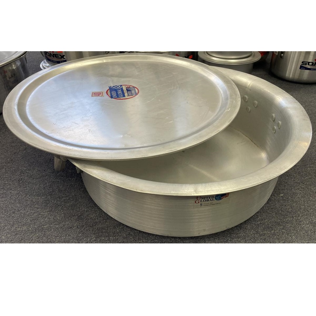 Big Aluminum Plain Biryani Lagan/Patila / Brazier w/ Handle & Lid 32+ Qt Big Aluminum Plain Biryani Lagan/Patila / Brazier w/ Handle & Lid 32+ Qt